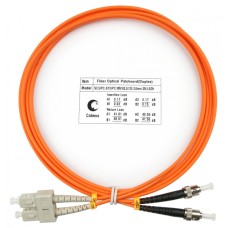 Шнур оптический duplex SC-ST 62,5/125 mm 2м LSZH Cabeus FOP-62-SC-ST-2m
