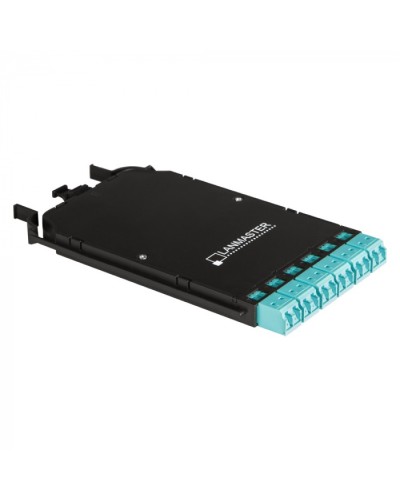 Компактная MPO кассета OS2, 12xLC, тип B, низкие потери, черная LANMASTER (LAN-MCCB-1M-12LC/OS2) в Муроме Патч-корды оптические Pintop.ru