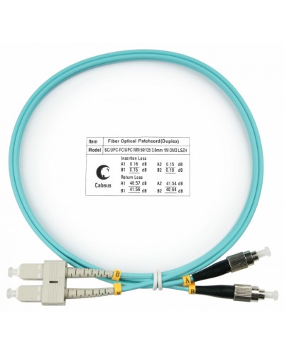 Шнур оптический duplex SC-FC 50/125 mm OM3 1м LSZH Cabeus FOP-50-SC-FC-1m в Муроме Патч-корды и пигтейлы Pintop.ru