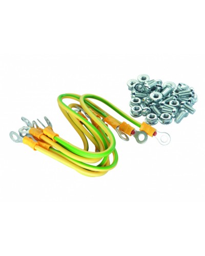 Eurolan Набор проводов заземления, 4 провода 250 мм × 4,0 кв.мм, 4 провода 150 мм × 4,0 кв.мм (60A-14-13GR) в Муроме Аксессуары для стоек и шкафов Pintop.ru