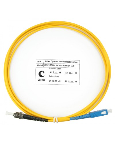Шнур оптический simplex SC-ST 9/125 sm 2м LSZH Cabeus FOP(s)-9-SC-ST-2m в Муроме Патч-корды оптические Pintop.ru