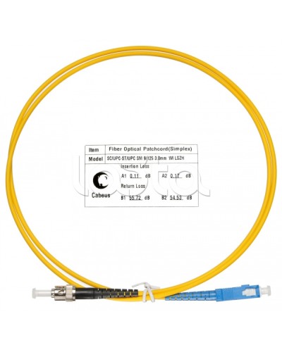 Патч-корд волоконно-оптический SM 9/125 simplex SC-ST LSZH (1,5 м) Cabeus FOP(s)-9-SC-ST-1,5m в Муроме Патч-корды оптические Pintop.ru