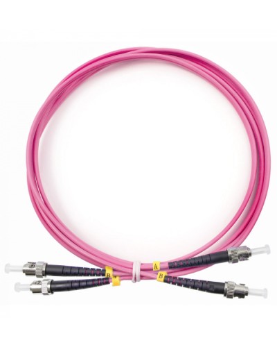 Шнур оптический duplex ST-ST 50/125 mm OM4 2м LSZH Cabeus FOP-50-OM4-ST-ST-2m в Муроме Патч-корды оптические Pintop.ru
