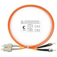 Шнур оптический duplex SC-ST 62,5/125 MM 1 м LSZH Cabeus FOP-62-SC-ST-1M