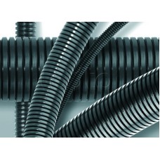 Труба ПА 6 гибкая гофр. д.29мм, ПВ-0, без протяжки, 50м, цвет тёмно-серый DKC 80029