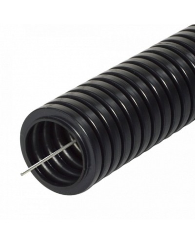 Труба гофрированная ПА стойкая к ультрафиолету (УФ) не распространяющая горение черная с/з д40 (15м/960м уп/пал) Промрукав (PR02.0208) в Муроме Труба гофрированная Pintop.ru