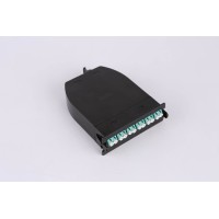 MPO кассета OM3, 12xLC, тип B, низкие потери, черная LANMASTER LAN-MCSB-1M-12LC/OM3