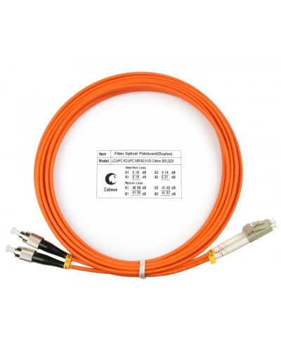 Шнур оптический duplex LC-FC 62,5/125 mm 3м LSZH Cabeus FOP-62-LC-FC-3m в Муроме Патч-корды оптические Pintop.ru