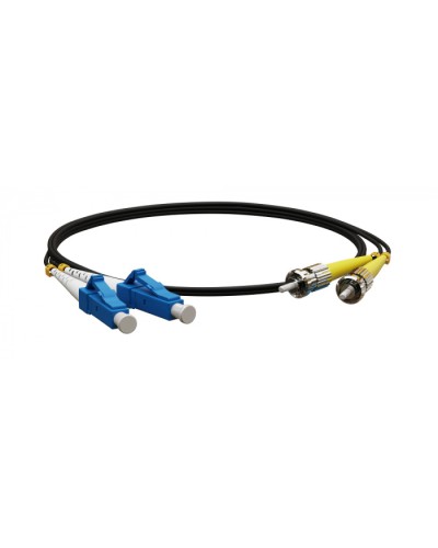 Патч-корд волоконно-оптический Hyperline FC-D2-9-LC/UR-ST/UR-H-3M-LSZH-BK в Муроме Патч-корды оптические Pintop.ru