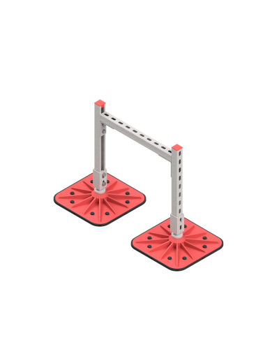 Опорная конструкция для горизонтальных прямоугольных воздуховодов и металлических лотков кабеленесущих систем TECHNORAPTOR FOOT 500х500 КМ-профиль (KM-TR-F-SSHRAD-500-500) в Муроме Системы видеонаблюдения Pintop.ru