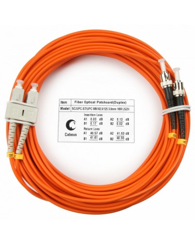 Шнур оптический duplex SC-ST 62,5/125 mm 10м LSZH Cabeus FOP-62-SC-ST-10m в Муроме Патч-корды оптические Pintop.ru