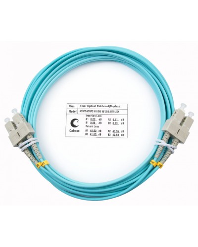 Шнур оптический duplex SC-SC 50/125 mm OM3 5м LSZH Cabeus FOP-50-SC-SC-5m в Муроме Патч-корды и пигтейлы Pintop.ru