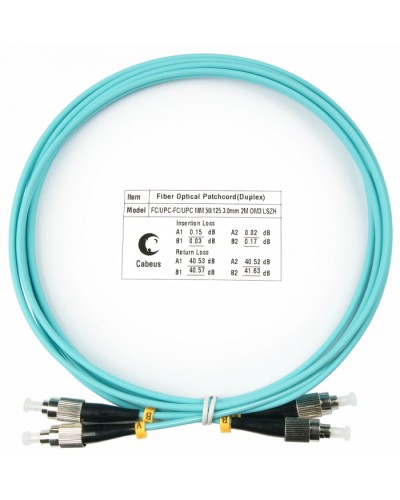 Шнур оптический duplex FC-FC 50/125 mm OM3 2м LSZH Cabeus FOP-50-FC-FC-2m в Муроме Патч-корды и пигтейлы Pintop.ru