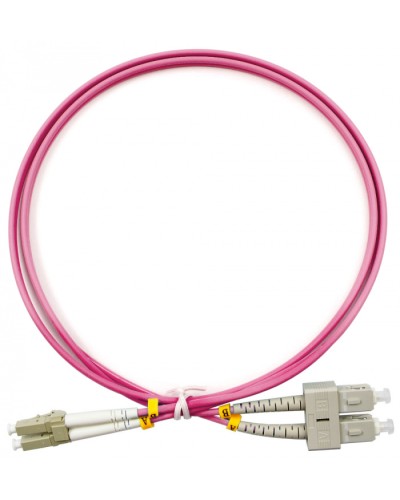 Шнур оптический duplex LC-SC 50/125 mm OM4 1м LSZH Cabeus FOP-50-OM4-LC-SC-1m в Муроме Патч-корды оптические Pintop.ru