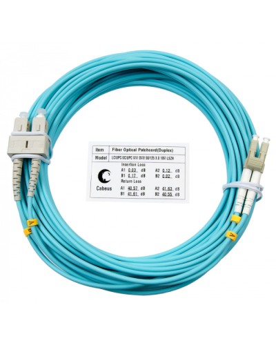 Шнур оптический duplex LC-SC 50/125 mm OM3 15м LSZH Cabeus FOP-50-LC-SC-15m в Муроме Патч-корды и пигтейлы Pintop.ru