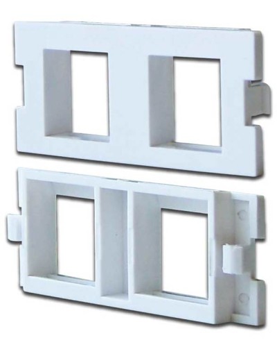 Вставка модульная на 2 кейстоуна в розетку LAN-MB, белая LANMASTER (LAN-MBP-2OK-WH) в Муроме Проходные адаптеры и розетки оптические Pintop.ru