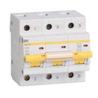 Выключатель автоматический 3P 25A (тип C) IEK ВА47-100 3P 25А (MVA40-3-025-C)