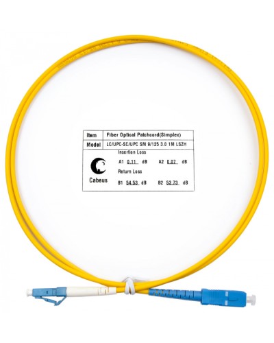 Шнур оптический simplex LC-SC 9/125 SM 1 м LSZH Cabeus FOP(s)-9-LC-SC-1M в Муроме Патч-корды оптические Pintop.ru