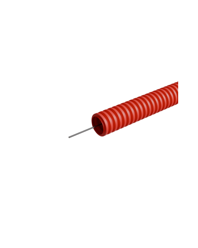 Труба гофрированная ПНД лёгкая d32 мм с зондом трудногорючая безгалогенная (HFFRLS), (уп. 50 м) КМ-профиль (KM-FRTG-32) в Муроме Труба гофрированная Pintop.ru