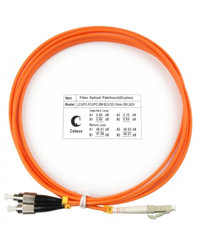 Шнур оптический duplex LC-FC 62,5/125 mm 2м LSZH Cabeus FOP-62-LC-FC-2m в Муроме Патч-корды оптические Pintop.ru