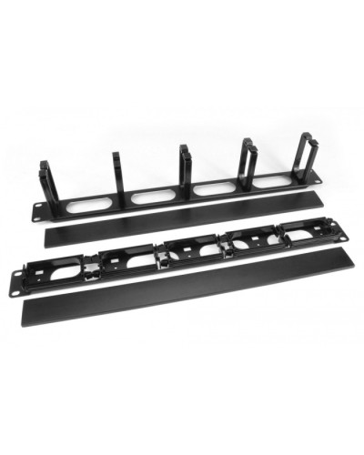 Кабельный организатор с пластиковыми кольцами с крышкой, 19, 1U Hyperline CM-1U-5R-PL-COV в Муроме Аксессуары для стоек и шкафов Pintop.ru