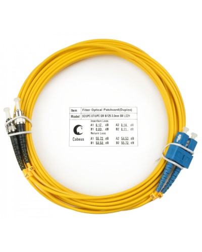 Шнур оптический duplex SC-ST 9/125 sm 15м LSZH Cabeus FOP(d)-9-SC-ST-15m в Муроме Патч-корды оптические Pintop.ru