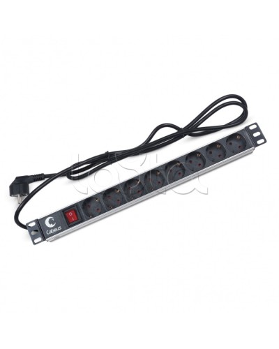 Блок на 8 розеток EU горизонтальный для 19 шкафов Cabeus (PDU-8P-2EU) в Муроме Блоки розеток Pintop.ru