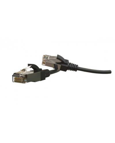 Патч-корд S/FTP Hyperline (PC-LPT-SFTP-RJ45-RJ45-C6-1M-LSZH-BK) в Муроме Патчкорды (медные) Pintop.ru