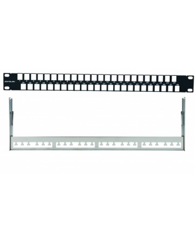 Комм. панель наборная 19, 1U, 48 портов под прямые UTP Keystone Eurolan (27B-00-48BL) в Муроме Патч панель Pintop.ru