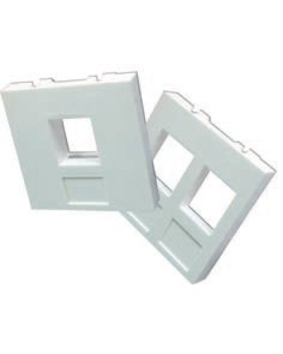 Вставка 45x45 на 2 кейстоуна, со шторками, маркировкой и иконками, белая LANMASTER LAN-SIP-24М-WH в Муроме Аксессуары для кабель-канала Pintop.ru