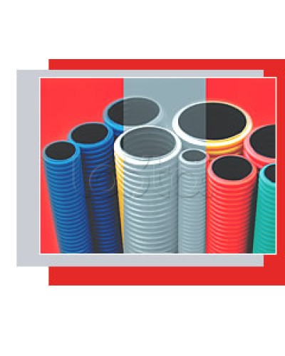 NR90 Двустенная труба ПНД жёсткая, тип 750, SN19, D90мм (1шт=6м) цвет красный Экопласт (80090-6) в Муроме Труба гофрированная Pintop.ru