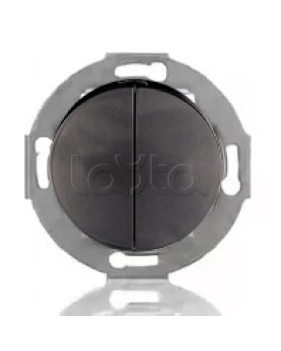 Выключатель двухклавишный Экопласт (схема 5) 10 A, 250 B (черный ) Vintage в Муроме Розетки компьютерные и телефонные Pintop.ru