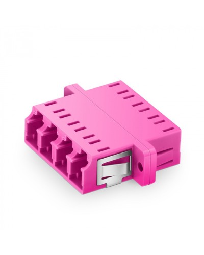 Оптический адаптер OM4, квадро LC, с фланцами, пурпурный Eurolan (36A-40-4L-02MG) в Муроме Проходные адаптеры и розетки оптические Pintop.ru