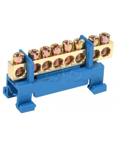 Шина нулевая изолированная с одним угловым изолятором ШНИ-6x9-8-С-С IEK (YNN10-69-8P-K07) в Муроме Клеммные колодки Pintop.ru