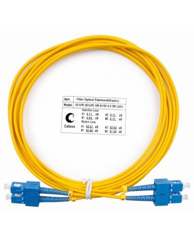 Шнур оптический duplex SC-SC 9/125 sm 3м LSZH Cabeus FOP(d)-9-SC-SC-3m в Муроме Патч-корды оптические Pintop.ru