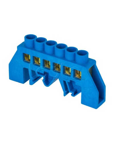 Шина 0 N (8х12мм) 6 отверстий латунь синий EKF (sn0-125-6-dn-r) в Муроме Аксессуары для стоек и шкафов Pintop.ru