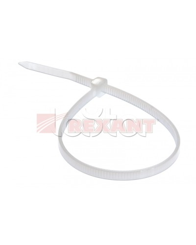 Хомут-стяжка нейлоновый, многоразовый 8x200 мм СКМ-200 белый (100шт/уп) REXANT 07-0209 в Муроме Стяжки-хомуты Pintop.ru