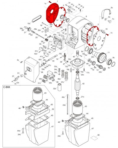 Правая крышка редуктора C-BX Came 119RICX026 в Муроме Запчасти для шлагбаумов и автоматики Pintop.ru