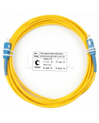 Шнур оптический simplex SC-SC 9/125 SM 5 м LSZH Cabeus FOP(s)-9-SC-SC-5M в Муроме Патч-корды оптические Pintop.ru