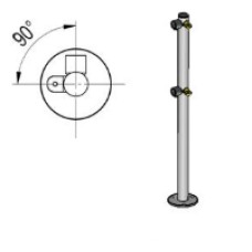Стойка ограждения L-образная под поворотные створку и секцию 2 полупетли с крепежом, 2 муфты с крепежом слева Oxgard Стойка ограждения с 2-мя полупетлями L-образная слева (ВЗР 1996.09.11)