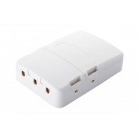 Настенная коробка 3-портовая, 2 секции, белый Eurolan (12B-13-33WT)