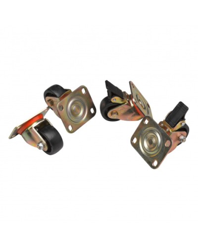 Комплект роликов, 2 шт с тормозом, 2 обычных, нагрузка 150 кг на ролик Datarex DR-460000 в Муроме Ролики для шкафов и стоек Pintop.ru