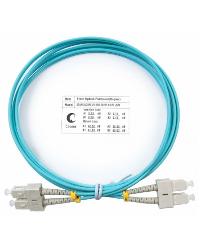 Шнур оптический duplex SC-SC 50/125 mm OM3 1,5м LSZH Cabeus FOP-50-SC-SC-1,5m в Муроме Патч-корды и пигтейлы Pintop.ru