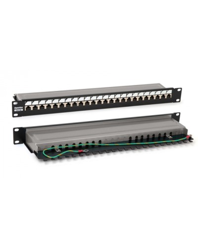 Патч-панель 19, 1U, 24 порта RJ-45 полн. экран., категория 6, Dual IDC, цвет черный Hyperline PP3-19-24-8P8C-C6-SH-110D в Муроме Патч панель Pintop.ru