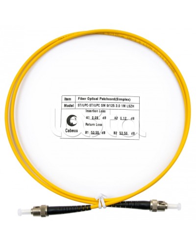 Шнур оптический simplex ST-ST 9/125 sm 1м LSZH Cabeus FOP(s)-9-ST-ST-1m в Муроме Патч-корды оптические Pintop.ru