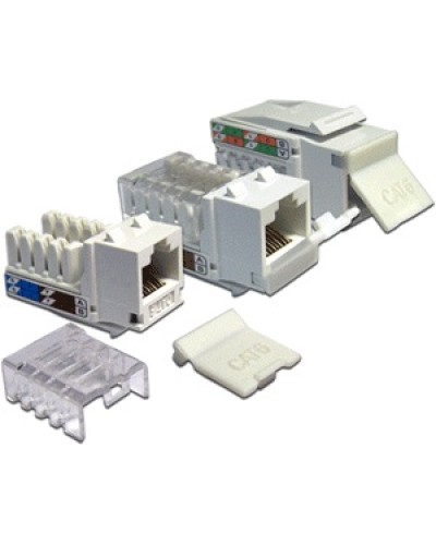 Модуль Keystone, RJ45, кат.6, UTP, 90 градусов, со встроенной шторкой, белый LANMASTER (LAN-OK45U6/90P-WH) в Муроме Коннекторы Pintop.ru