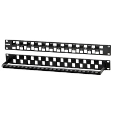 Патч-панель модульная 19&quot;, 1U, 24 порта, Flat Type, для модулей Keystone Jack, с задним кабельным организатором (без модулей) Hyperline PPBL3-19-24S-RM