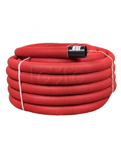 Труба гофр. двустенная ПНД/ПНД гибкая с протяжкой d75 мм (50 м) красная EKF-Plast (tg2st-75-50m) в Муроме Труба гофрированная Pintop.ru