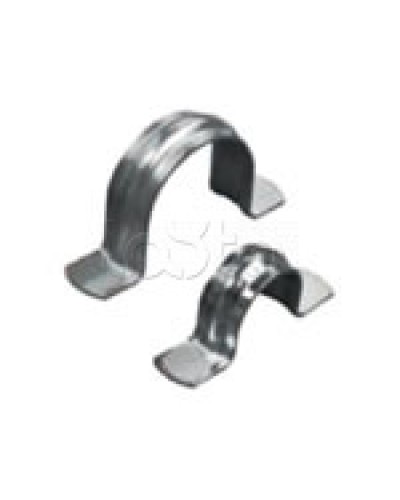 Скоба оцинкованная двухлапковая без монтажного отверстия, для трубы D32мм (1уп = 50шт) Экопласт (43633) в Муроме Держатели, клипсы, скобы Pintop.ru