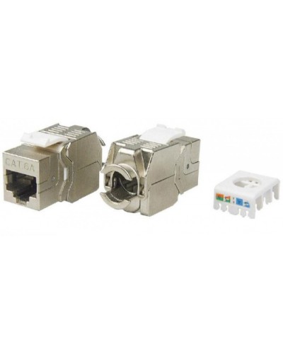 Вставка Keystone Jack RJ-45(8P8C) Hyperline KJ8-8P8C-C6A-180-TLS-SH-F-WH в Муроме Модули Keystone Pintop.ru
